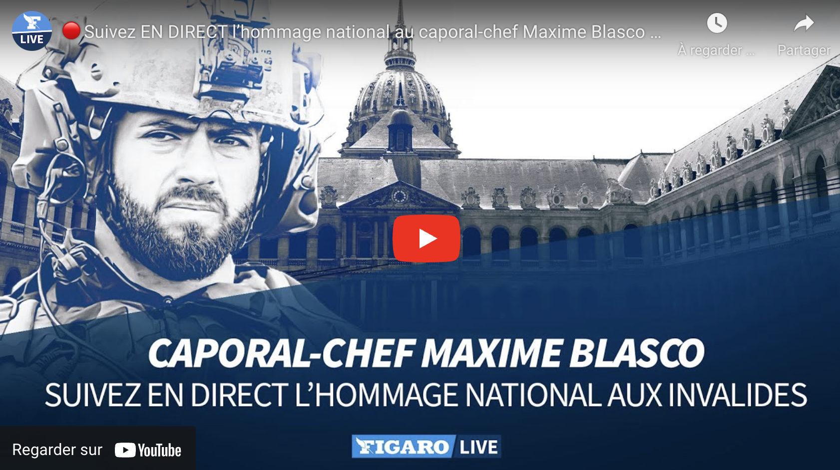 Sergent Maxime BLASCO Le replay de la cérémonie d'hommage