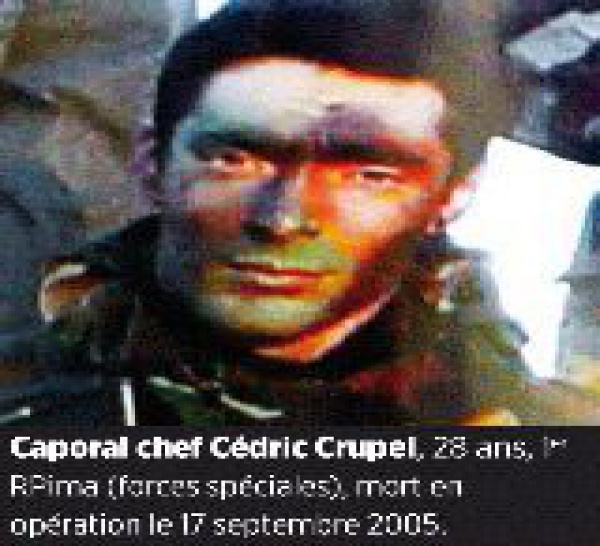 17/09/05 Caporal-Chef Cédric CRUPEL (28 ans) 1er RPIMa